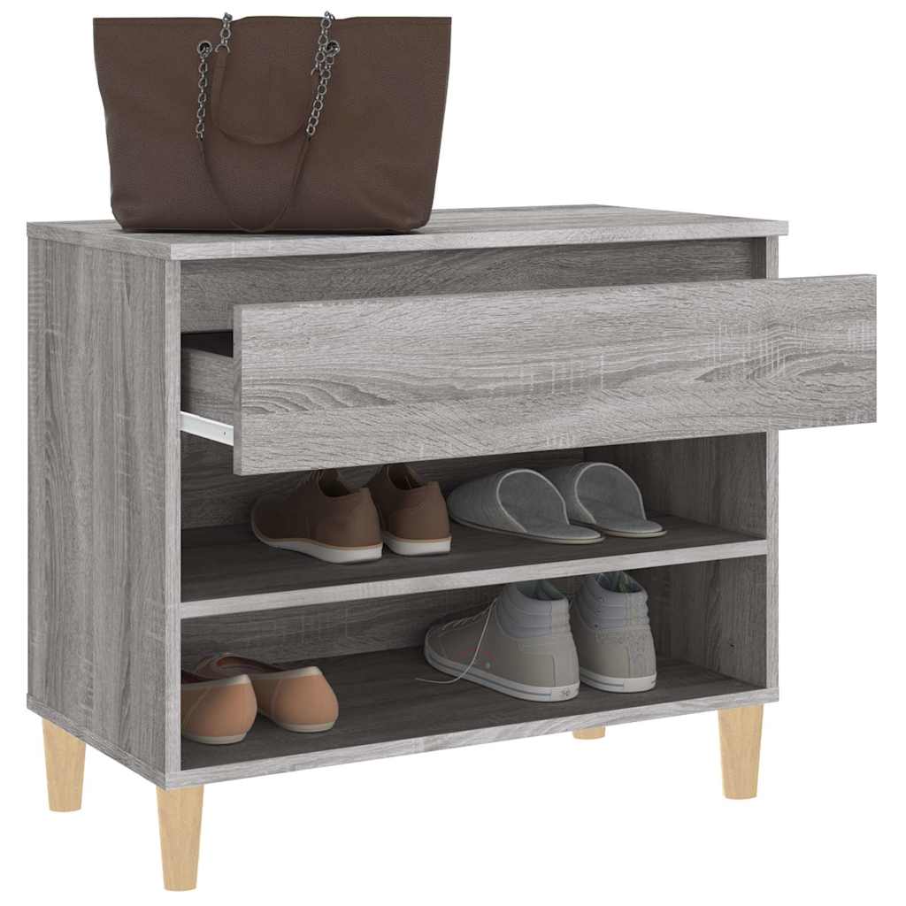 vidaXL Shoe Cabinet Grey Sonoma 70x36x60 cm Engineered Wood 5