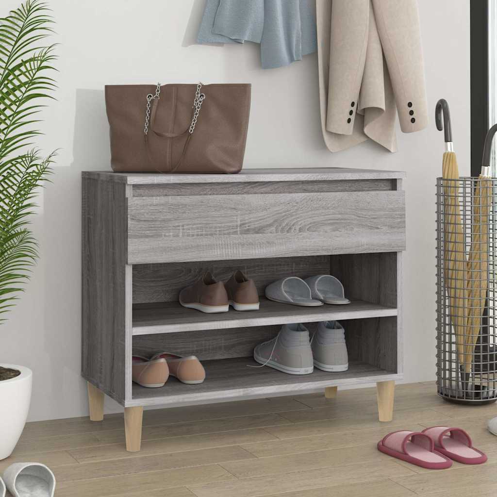 vidaXL Shoe Cabinet Grey Sonoma 70x36x60 cm Engineered Wood 1