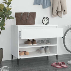 vidaXL Shoe Cabinet | White | Engineered Wood, Metal | Medium | Shoe Cabinet 3