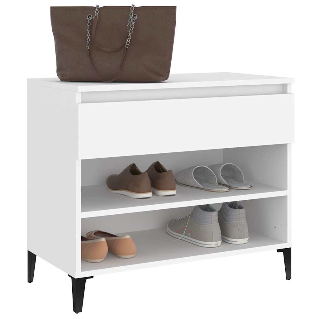 vidaXL Shoe Cabinet | White | Engineered Wood, Metal | Medium | Shoe Cabinet 5