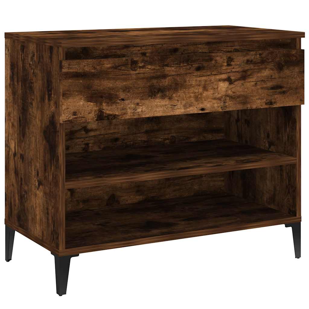 vidaXL Shoe Cabinet | Smoked Oak | Engineered Wood, Metal | 70x36x60 cm 2