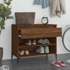 vidaXL Shoe Cabinet | Smoked Oak | Engineered Wood, Metal | 70x36x60 cm 3