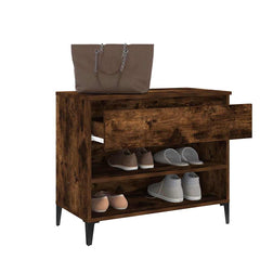 vidaXL Shoe Cabinet | Smoked Oak | Engineered Wood, Metal | 70x36x60 cm 5