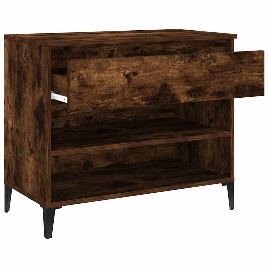 vidaXL Shoe Cabinet | Smoked Oak | Engineered Wood, Metal | 70x36x60 cm 6