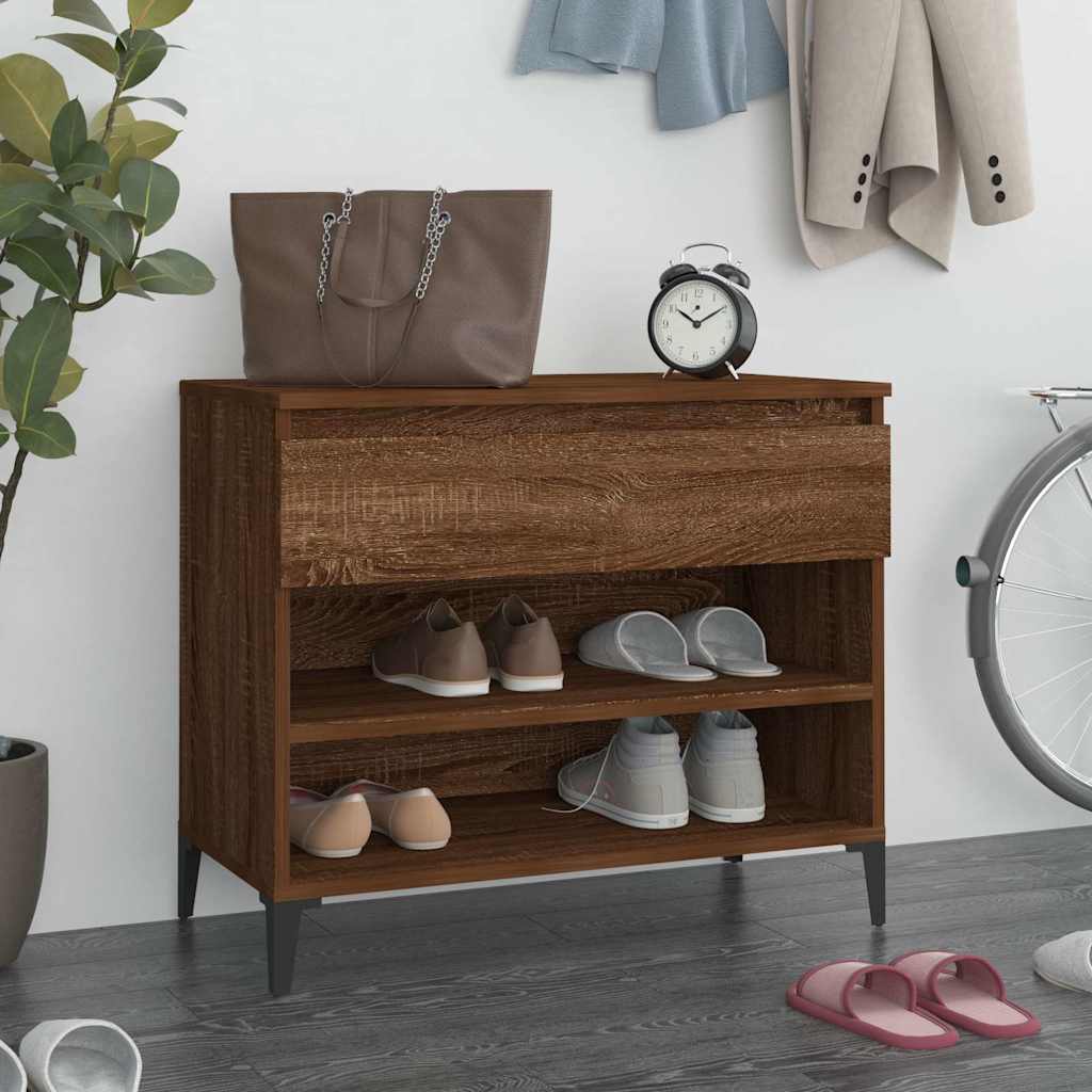 vidaXL Shoe Cabinet | Smoked Oak | Engineered Wood, Metal | 70x36x60 cm 1