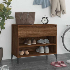 vidaXL Shoe Cabinet | Smoked Oak | Engineered Wood, Metal | 70x36x60 cm 1