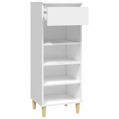 vidaXL Shoe Cabinet White 40x36x105 cm Engineered Wood 4
