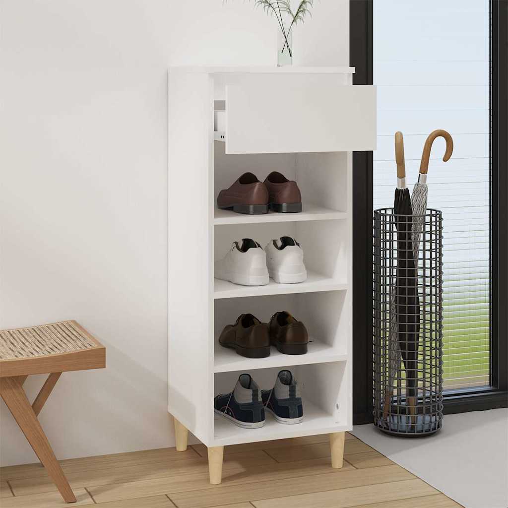 vidaXL Shoe Cabinet White 40x36x105 cm Engineered Wood 6