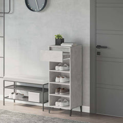 vidaXL Shoe Rack Concrete Grey 40x36x105 cm Engineered Wood 3
