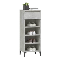 vidaXL Shoe Rack Concrete Grey 40x36x105 cm Engineered Wood 4