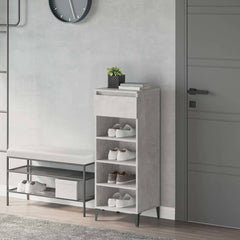 vidaXL Shoe Rack Concrete Grey 40x36x105 cm Engineered Wood 1