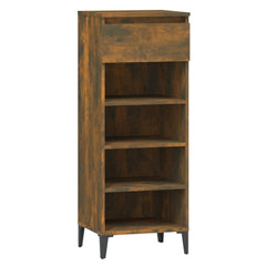 vidaXL Shoe Rack Smoked Oak 40x36x105 cm Engineered Wood 2