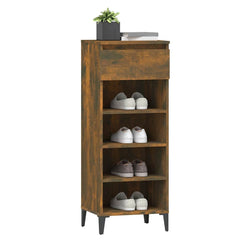 vidaXL Shoe Rack Smoked Oak 40x36x105 cm Engineered Wood 4