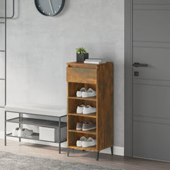 vidaXL Shoe Rack Smoked Oak 40x36x105 cm Engineered Wood 1