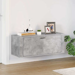 vidaXL Wall Shoe Cabinet Concrete Grey 100x35x38 cm Engineered Wood 1