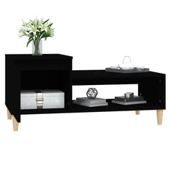 vidaXL Coffee Table Black 100x50x45 cm Engineered Wood 4