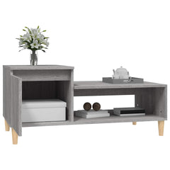 vidaXL Coffee Table Grey Sonoma 100x50x45 cm Engineered Wood 4