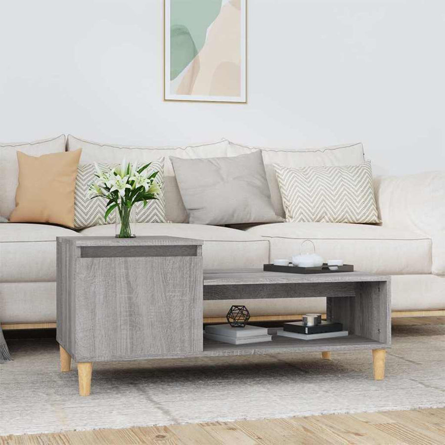 vidaXL Coffee Table Grey Sonoma 100x50x45 cm Engineered Wood 1