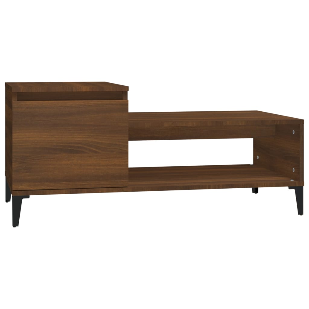 vidaXL Coffee Table Brown Oak 100x50x45 cm Engineered Wood 2