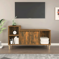vidaXL TV Cabinet Smoked Oak 100x35x55 cm Engineered Wood 1