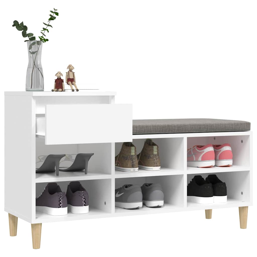 vidaXL Shoe Cabinet White 102x36x60 cm Engineered Wood 5