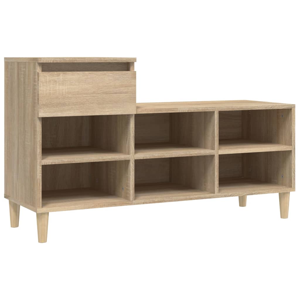 vidaXL Shoe Cabinet Sonoma Oak 102x36x60 cm Engineered Wood 2
