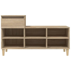 vidaXL Shoe Cabinet Sonoma Oak 102x36x60 cm Engineered Wood 6