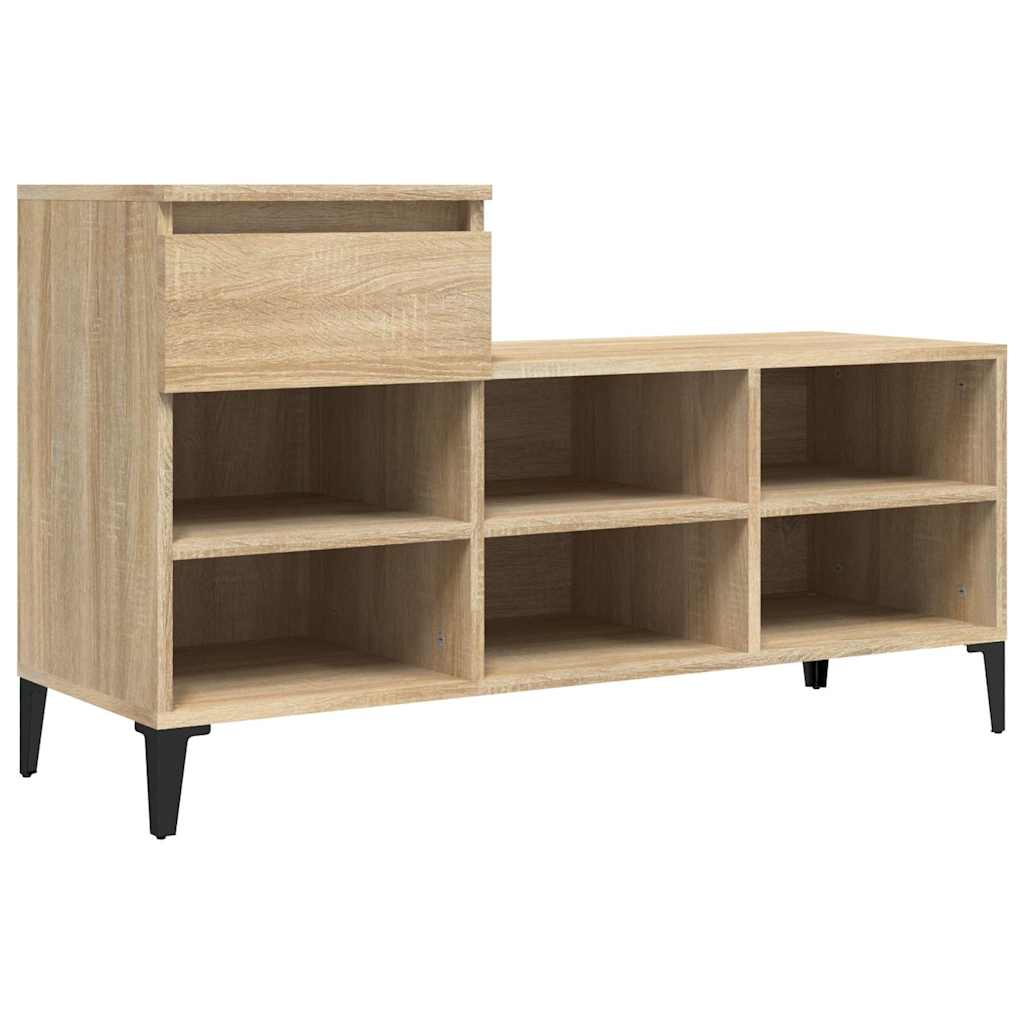 vidaXL Shoe Cabinet Sonoma Oak 102x36x60 cm Engineered Wood 2