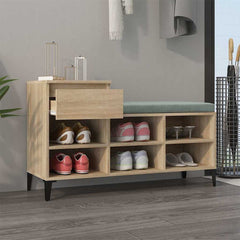 vidaXL Shoe Cabinet Sonoma Oak 102x36x60 cm Engineered Wood 3