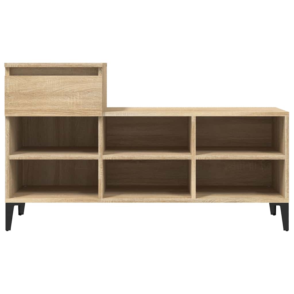 vidaXL Shoe Cabinet Sonoma Oak 102x36x60 cm Engineered Wood 6