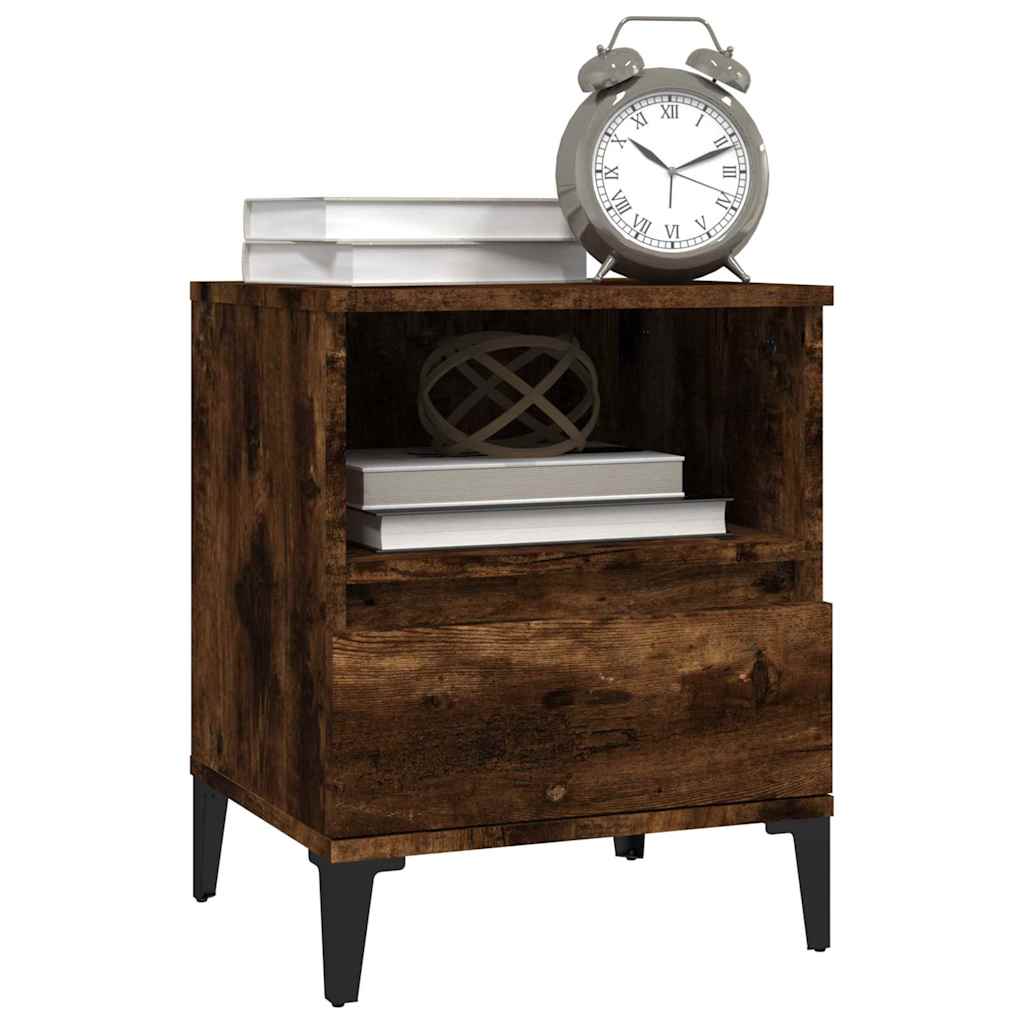 vidaXL Bedside Cabinets 2 pcs Smoked Oak 40x35x50 cm 4