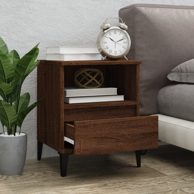 Bedside Cabinet Brown Oak 40x35x50 cm