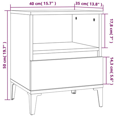 Bedside Cabinet Brown Oak 40x35x50 cm