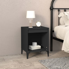 vidaXL Bedside Cabinet | Set of 2 | Black | Engineered wood, Metal | Medium 3