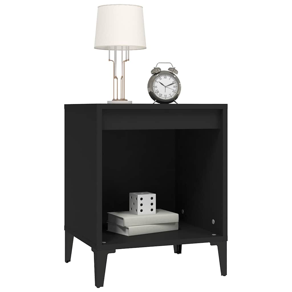 vidaXL Bedside Cabinet | Set of 2 | Black | Engineered wood, Metal | Medium 4