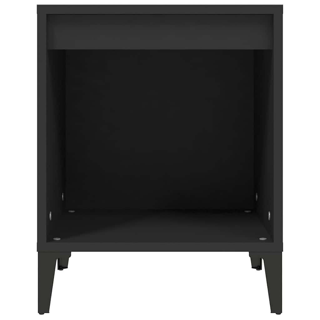 vidaXL Bedside Cabinet | Set of 2 | Black | Engineered wood, Metal | Medium 6