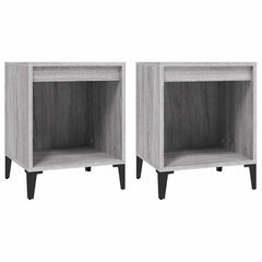 vidaXL Bedside Cabinet | Set of 2 | Grey Sonoma | Engineered wood, metal 2