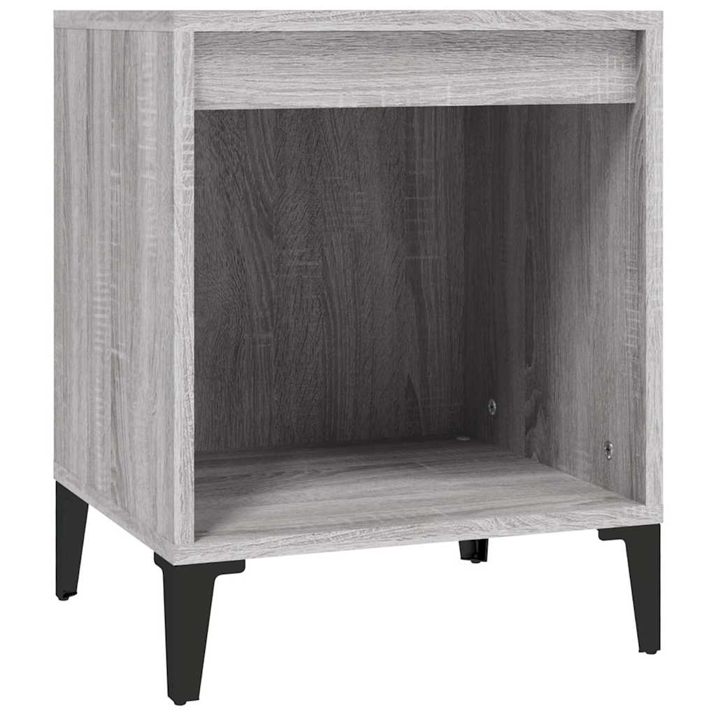 vidaXL Bedside Cabinet | Set of 2 | Grey Sonoma | Engineered wood, metal 5