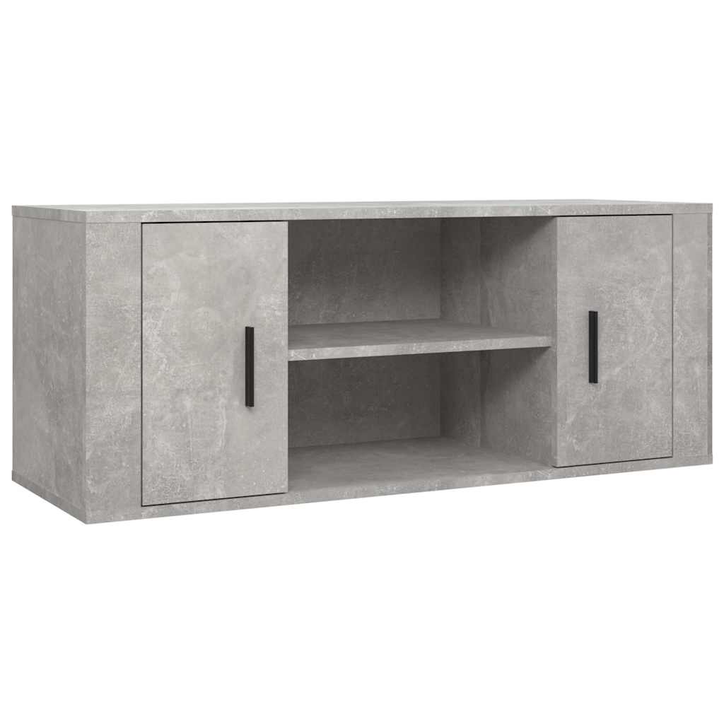 vidaXL TV Cabinet Concrete Grey 100x35x40 cm Engineered Wood 2