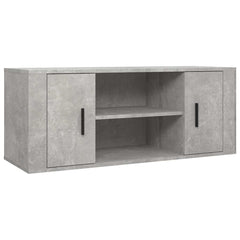 vidaXL TV Cabinet Concrete Grey 100x35x40 cm Engineered Wood 2