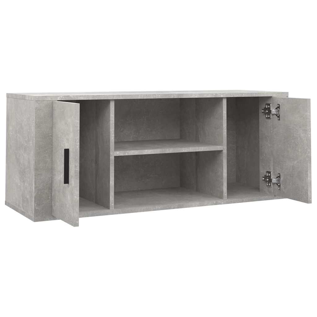 vidaXL TV Cabinet Concrete Grey 100x35x40 cm Engineered Wood 4