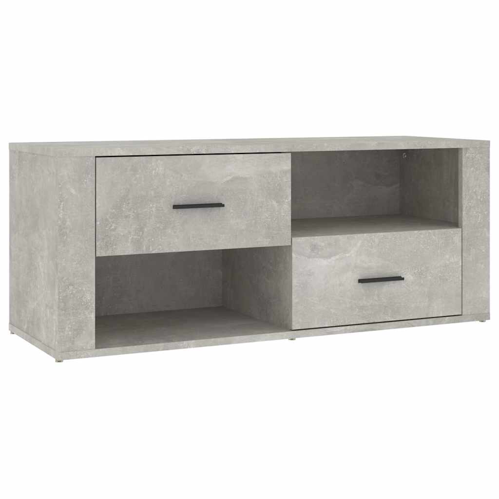 vidaXL TV Cabinet Concrete Grey 100x35x40 cm Engineered Wood 2