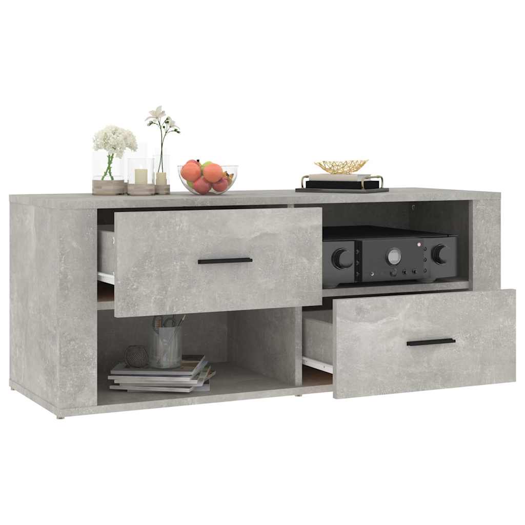 vidaXL TV Cabinet Concrete Grey 100x35x40 cm Engineered Wood 5