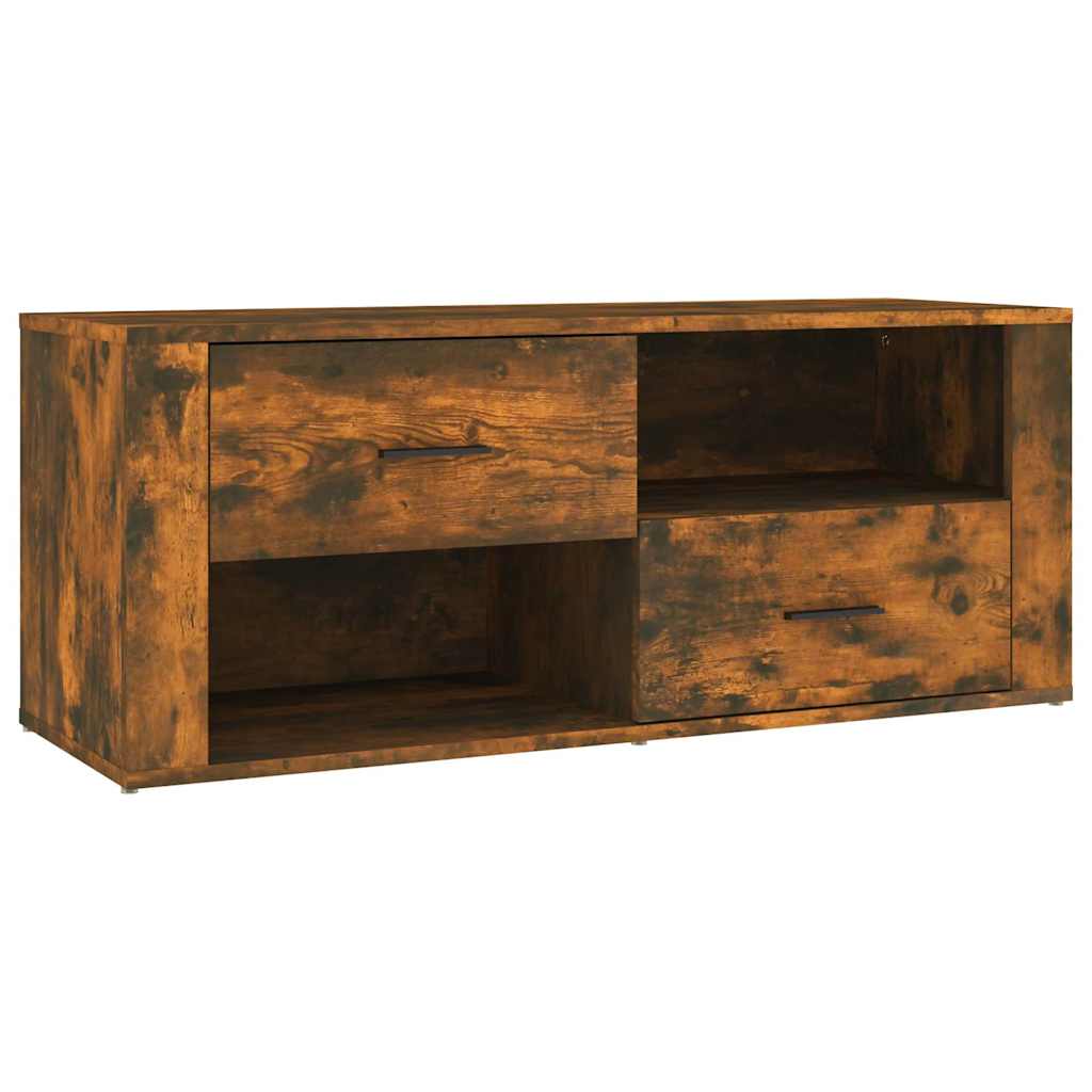 vidaXL TV Cabinet Smoked Oak 100x35x40 cm Engineered Wood 2