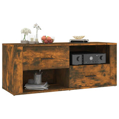 vidaXL TV Cabinet Smoked Oak 100x35x40 cm Engineered Wood 4