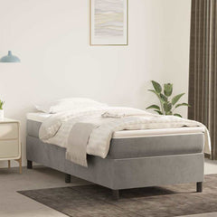 Box Spring Bed Frame Velvet Light grey Twin XL