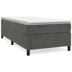 Box Spring Bed Frame Velvet Dark grey Twin XL