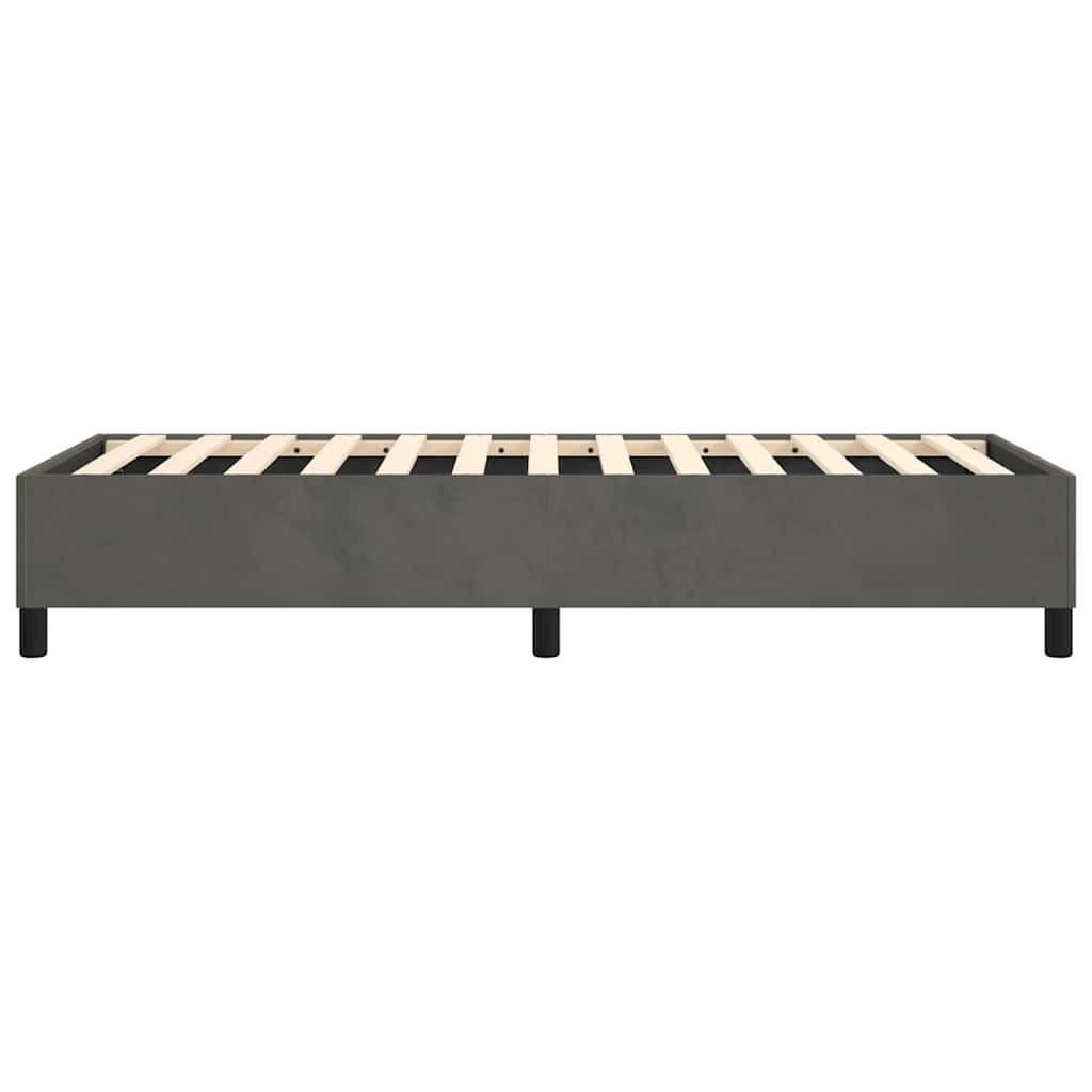 Box Spring Bed Frame Velvet Dark grey Twin XL