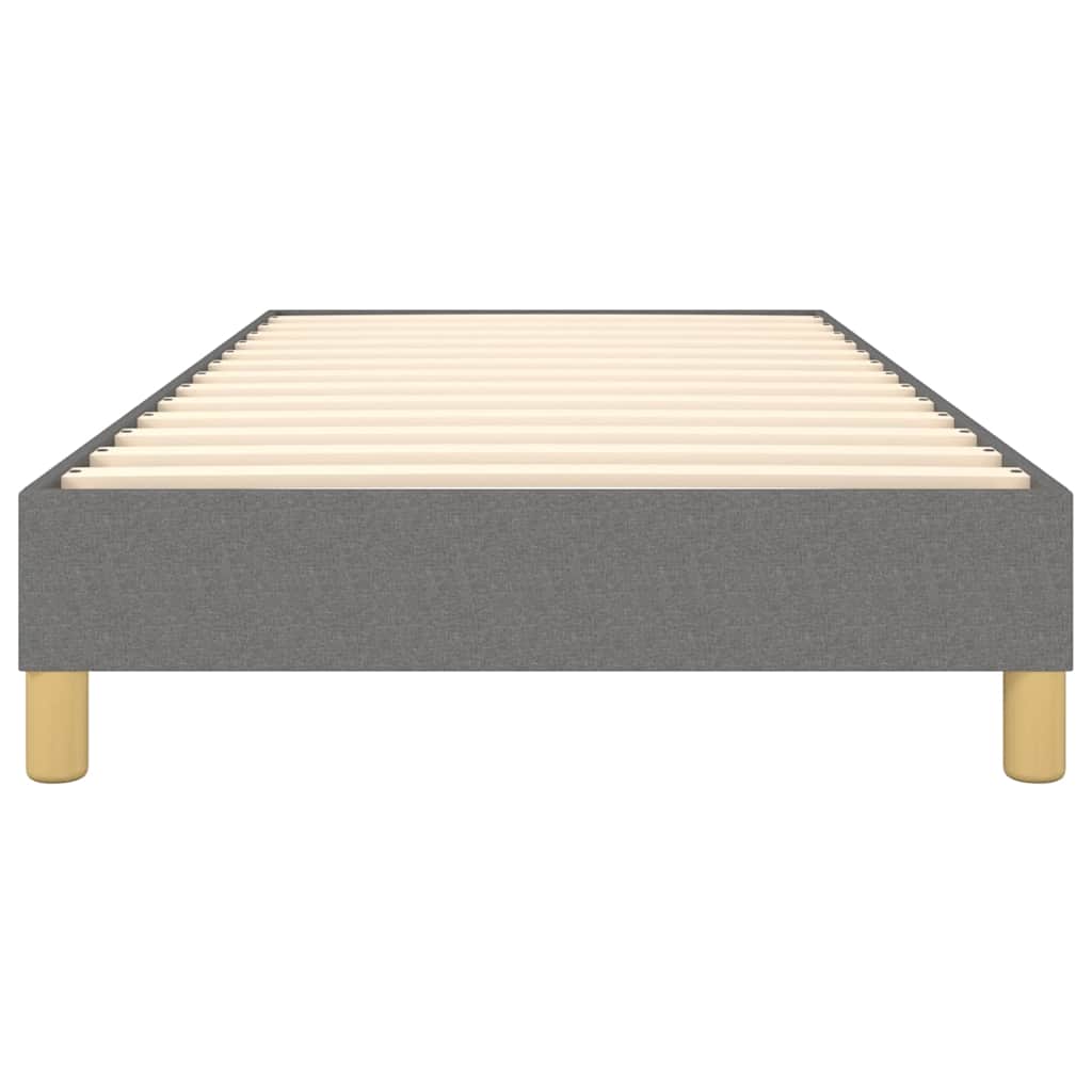 vidaXL Box Spring Bed Frame Dark Grey Single Fabric 5