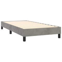 vidaXL Box Spring Bed Frame Light Grey Single Velvet 4